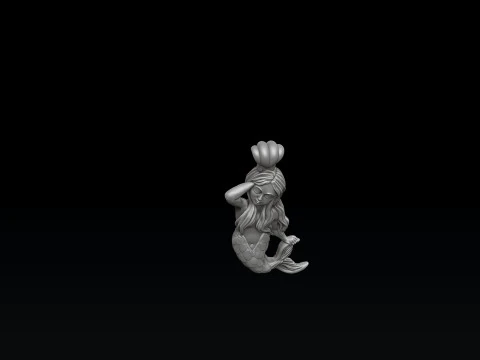 Little Mermaid Girl Pendant 3D print model 3D Print Model