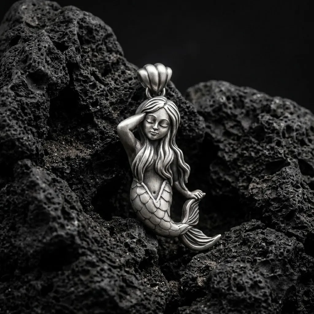 Little Mermaid Girl Pendant 3D print model 3D Print Model .c4d .max .obj .3ds .fbx .stl .blend 