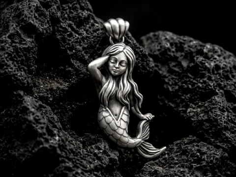 Little Mermaid Girl Pendant 3D print model 3D Print Model