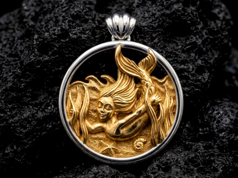 Little Mermaid Girl Pendant version 2 3D print model 3D Print Model