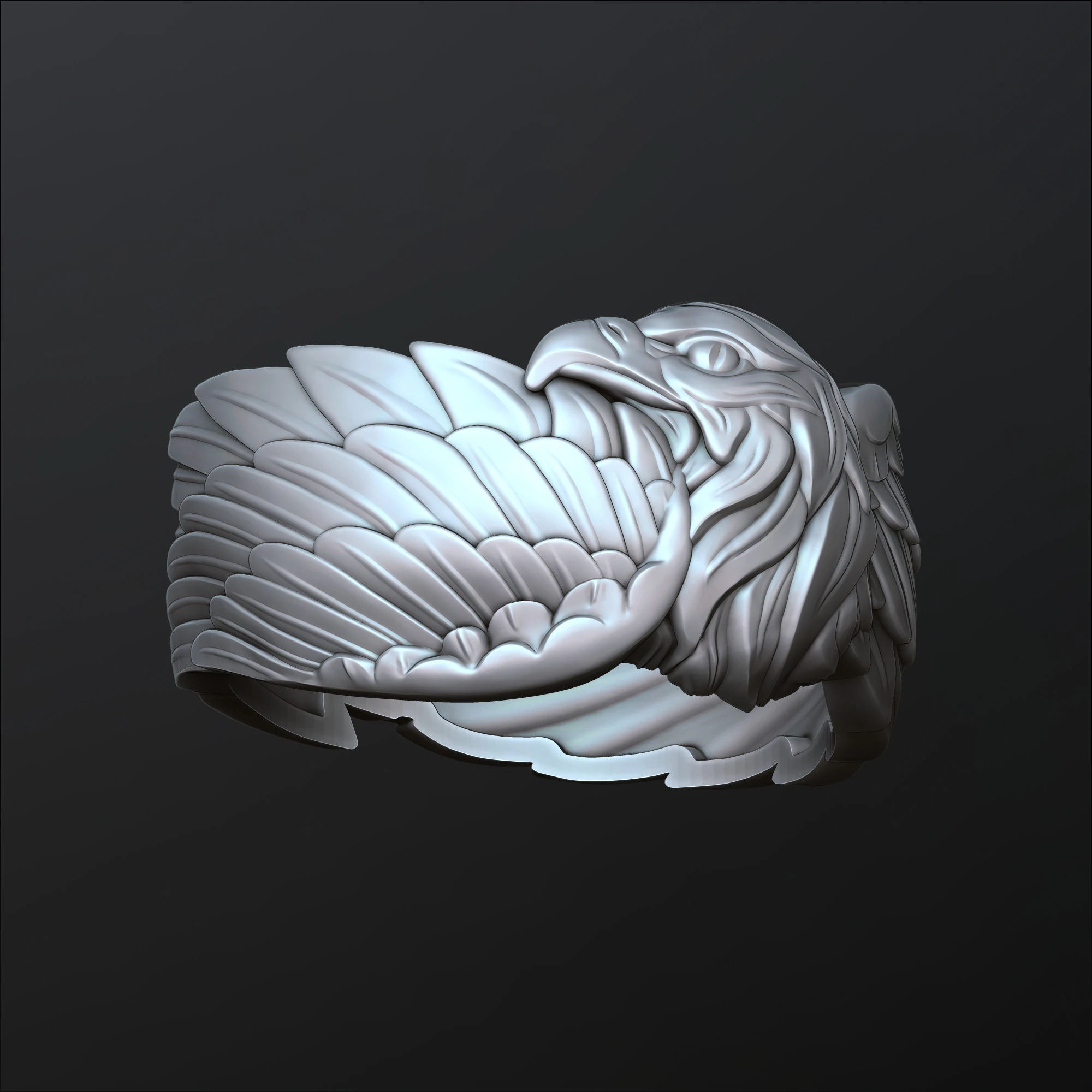 Eagle Ring 3D print model 3D Print Model .c4d .max .obj .3ds .fbx .stl .blend