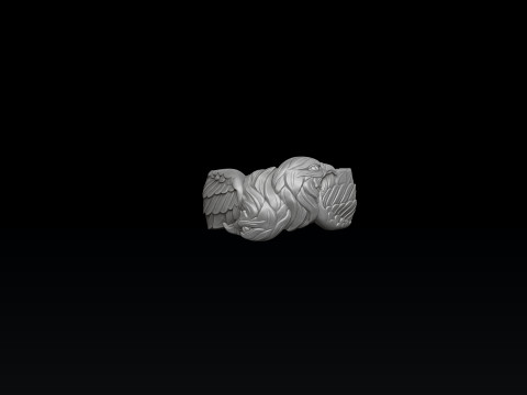 Double Head Eagle Ring 3D print model 3D-printmodel