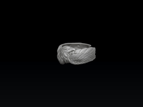 Double Head Eagle Ring 3D print model 3D-printmodel