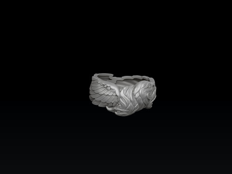 Double Head Eagle Ring 3D print model 3D-printmodel
