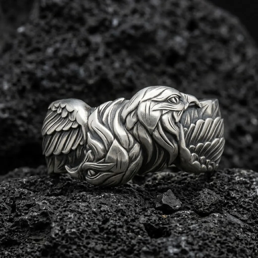 Double Head Eagle Ring 3D print model 3D Print Model .c4d .max .obj .3ds .fbx .stl .blend