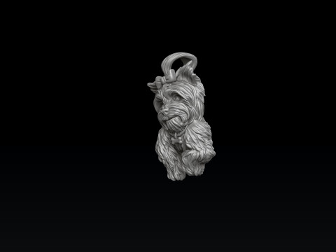 Dog Yorkshire Terrier Pendant 3D print model 3D Print Model