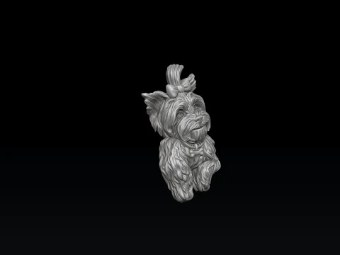 Dog Yorkshire Terrier Pendant 3D print model 3D Print Model