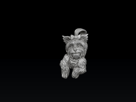 Dog Yorkshire Terrier Pendant 3D print model 3D Print Model