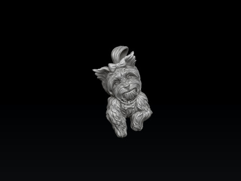 Dog Yorkshire Terrier Pendant 3D print model 3D Print Model
