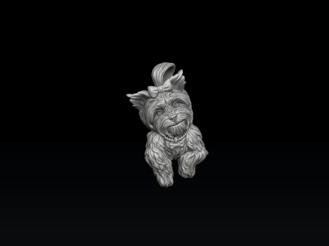 Dog Yorkshire Terrier Pendant 3D print model 3D Print Model