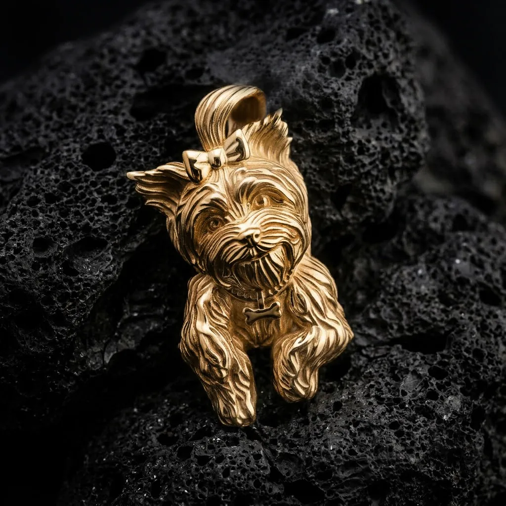 Dog Yorkshire Terrier Pendant 3D print model 3D Print Model .c4d .max .obj .3ds .fbx .stl .blend