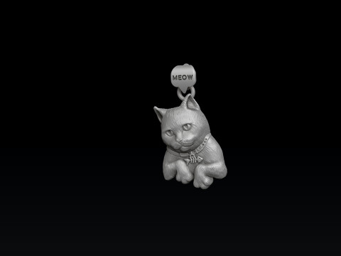 Cat pendant 3D print model 3D प्रिंट मॉडल