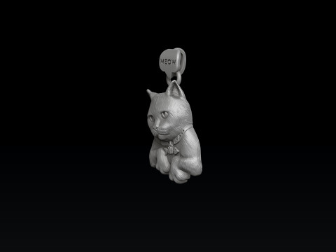 Cat pendant 3D print model 3D प्रिंट मॉडल