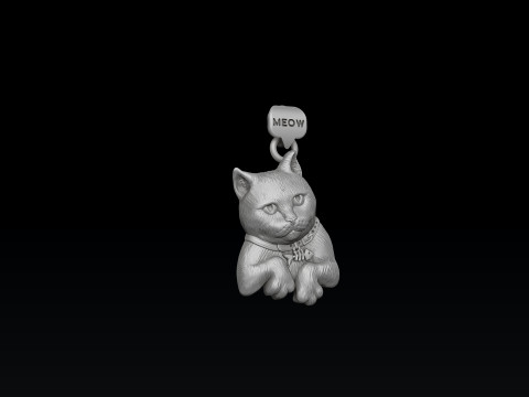 Cat pendant 3D print model 3D प्रिंट मॉडल