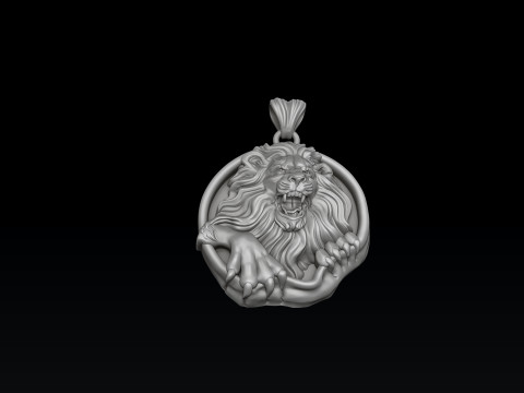 Furious Angry Lion pendant 3D print model Modèles 3D en vedette