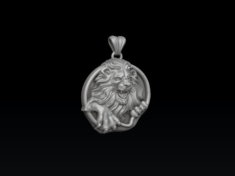 Furious Angry Lion pendant 3D print model Modèles 3D en vedette