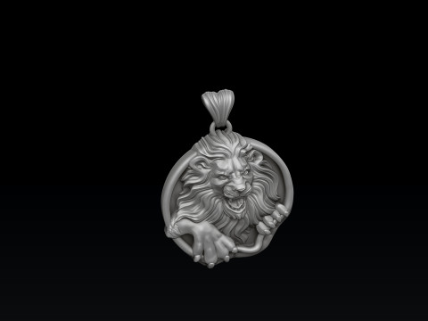 Furious Angry Lion pendant 3D print model Modèles 3D en vedette