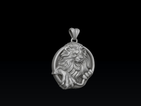 Furious Angry Lion pendant 3D print model Modèles 3D en vedette