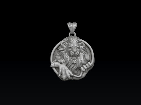Furious Angry Lion pendant 3D print model Modèles 3D en vedette