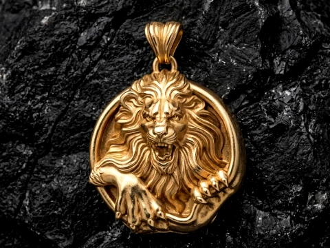Furious Angry Lion pendant 3D print model 3D Print Model