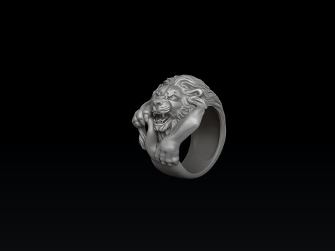 Lion Ring Version 2 3D print model 3D Print Model