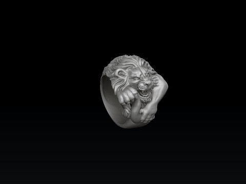 Lion Ring Version 2 3D print model 3D Print Model