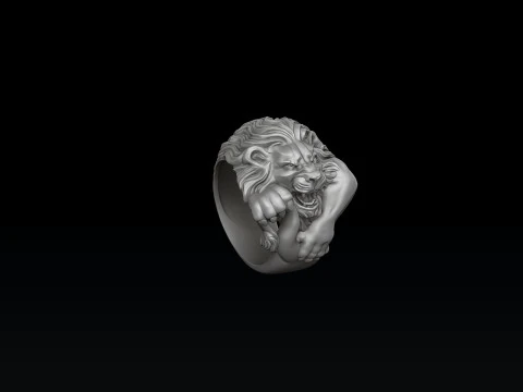 Lion Ring Version 2 3D print model 3D Print Model