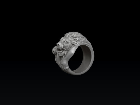 Lion Ring Version 2 3D print model 3D Print Model