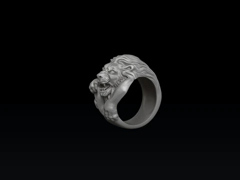 Lion Ring Version 2 3D print model 3D Print Model