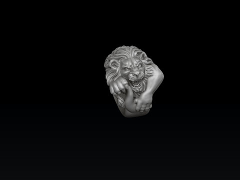 Lion Ring Version 2 3D print model 3D Print Model