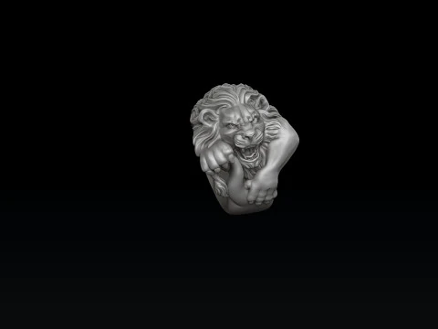 Lion Ring Version 2 3D print model 3D Print Model