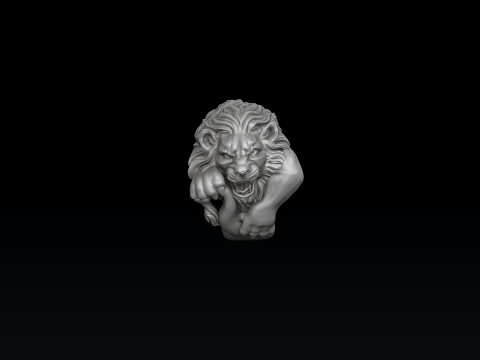 Lion Ring Version 2 3D print model 3D Print Model