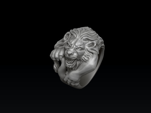Lion Ring Version 2 3D print model 3D Print Model