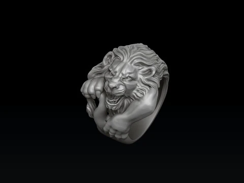 Lion Ring Version 2 3D print model 3D Print Model