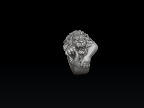 Lion Ring Version 2 3D print model 3D Print Model