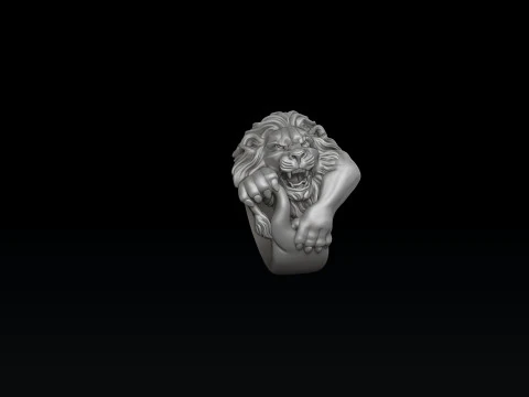 Lion Ring Version 2 3D print model 3D Print Model