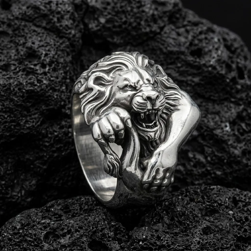 Lion Ring Version 2 3D print model 3D Print Model .c4d .max .obj .3ds .fbx .stl .blend 