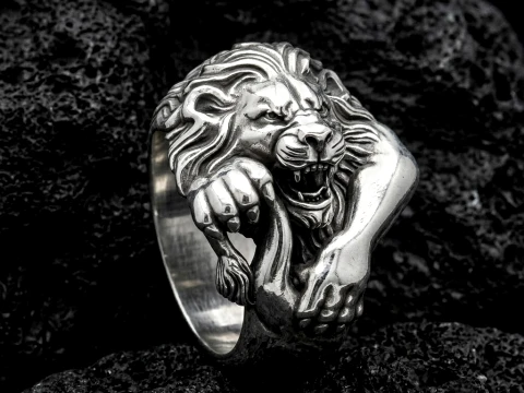 Lion Ring Version 2 3D print model 3D Print Model