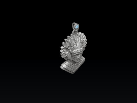 Native Indian Pendant 3D print model 3Dプリントモデル