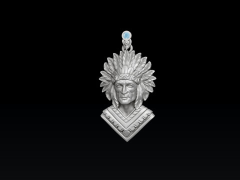 Native Indian Pendant 3D print model 3Dプリントモデル