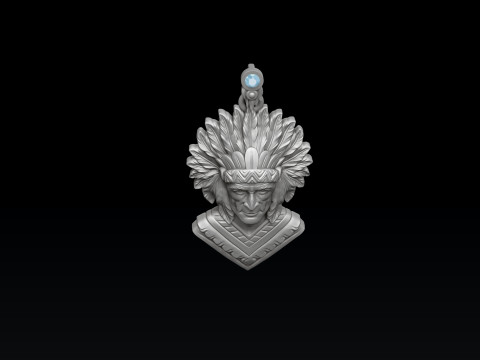 Native Indian Pendant 3D print model 3Dプリントモデル
