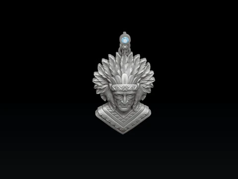 Native Indian Pendant 3D print model 3D Print Model