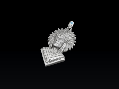 Native Indian Pendant 3D print model 3Dプリントモデル