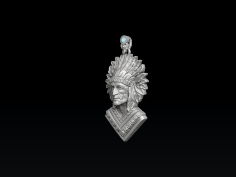 Native Indian Pendant 3D print model 3Dプリントモデル