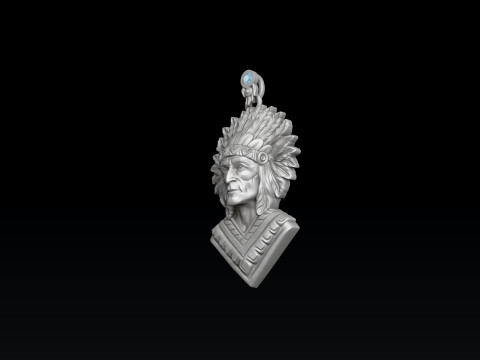 Native Indian Pendant 3D print model 3Dプリントモデル