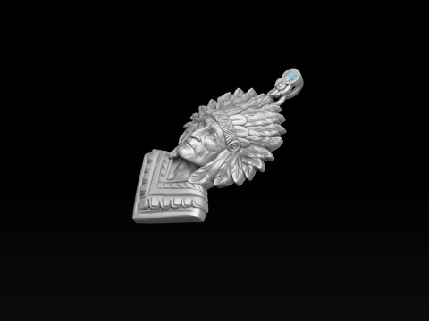 Native Indian Pendant 3D print model 3Dプリントモデル