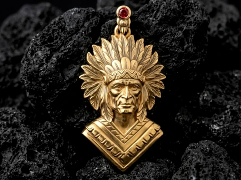 Native Indian Pendant 3D print model 3D Print Model