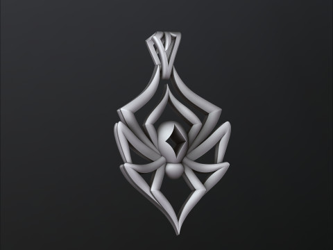Minimalistic Spider Pendant 3D print model 3Dプリントモデル
