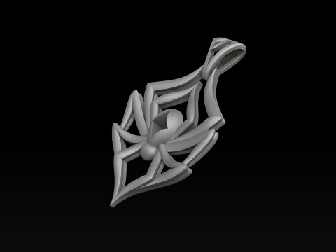 Minimalistic Spider Pendant 3D print model 3D Print Model