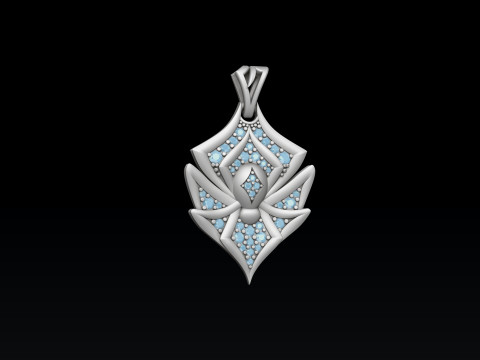 Minimalistic Spider With Gems Pendant 3D print model 3Dプリントモデル